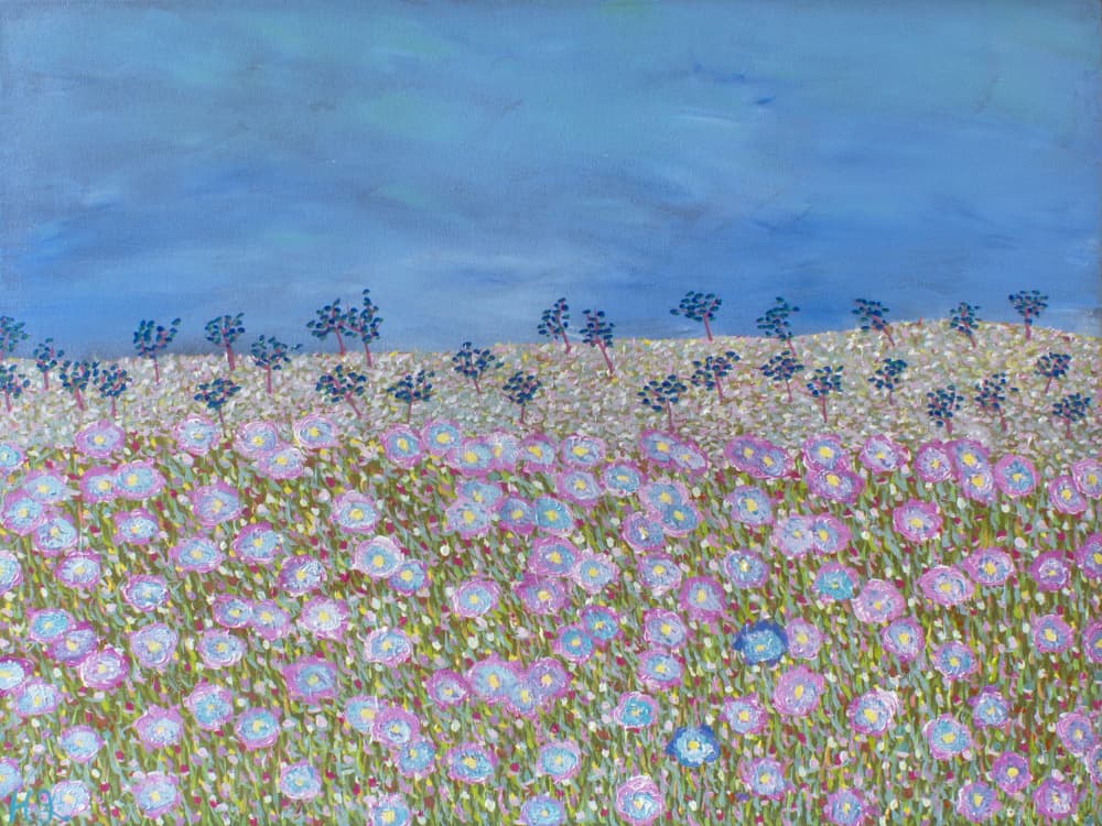 Dreamy Flower Field by Helen Joynson — canvas wall art