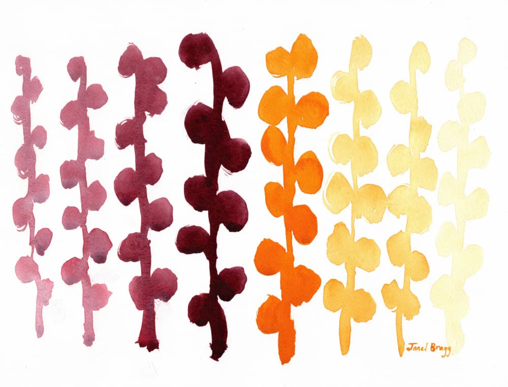 Warm Botanical Stems by Janel Bragg — canvas wall art