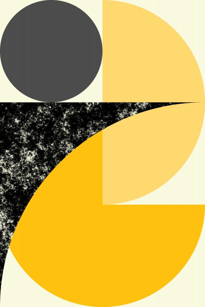 Yellow Geometric Curves by Petr Strnad — canvas wall art