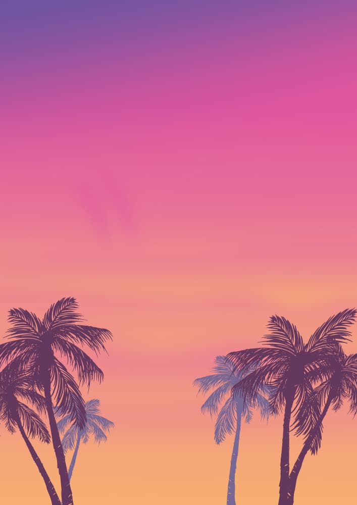 Tropical Sunset Palms by Nicholas — canvas wall art