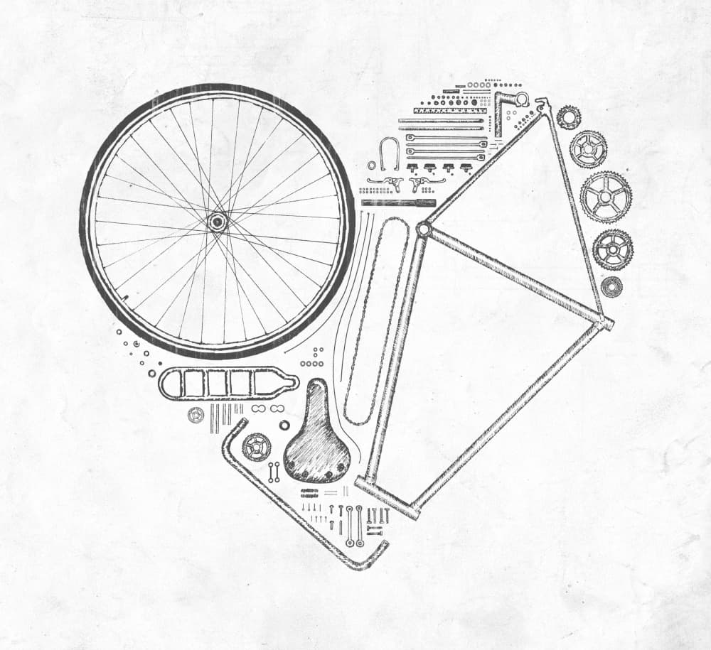 Bicycle Love Heart by Florent Bodart — canvas wall art