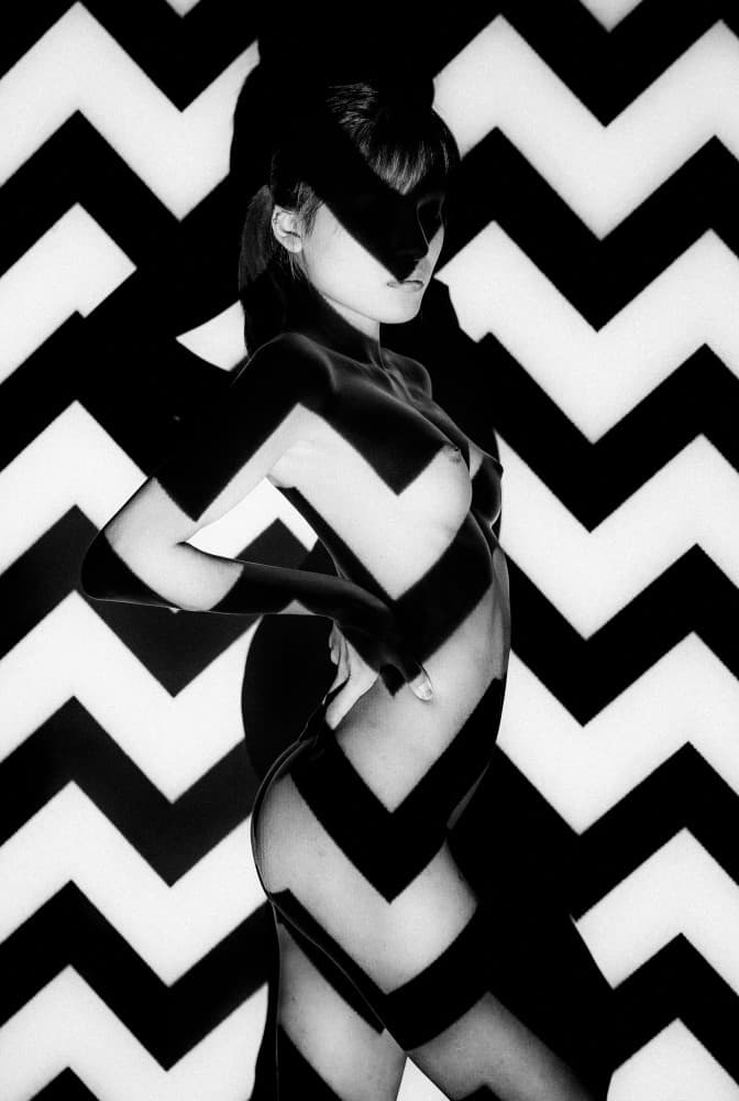 Optical Chevron Nude by ADIREK M — canvas wall art