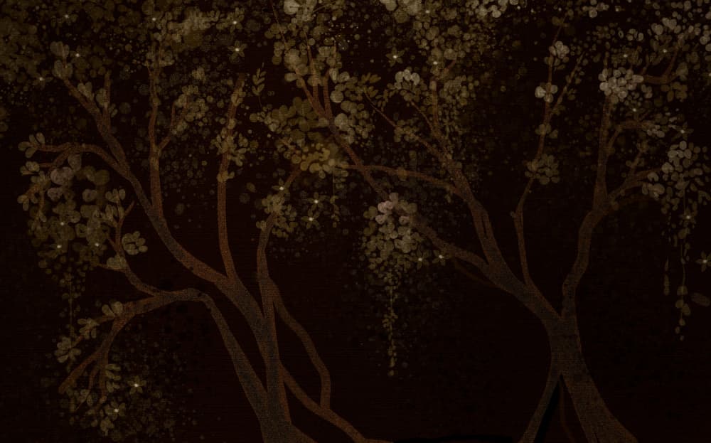 Glowing Night Trees by Josie George — canvas wall art