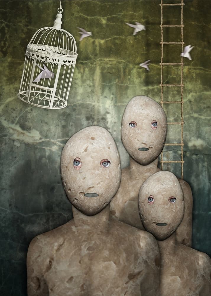 Stone Figures Freedom by Lucyna Łazarska ( Lucynda Lu ) — canvas wall art
