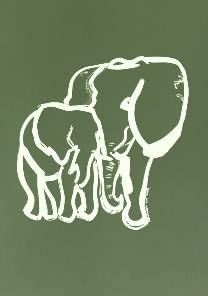 Elephant Family Love by Santhosh ch — canvas wall art