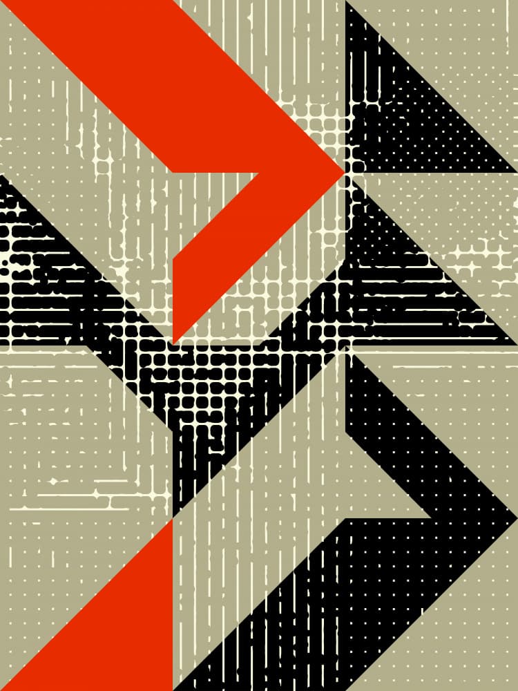 Bold Geometric Arrow Pattern by Petr Strnad — canvas wall art