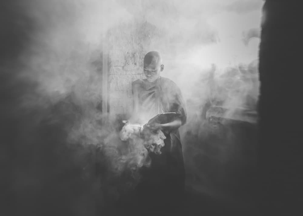Monk in Ethereal Smoke by ADIREK M — canvas wall art