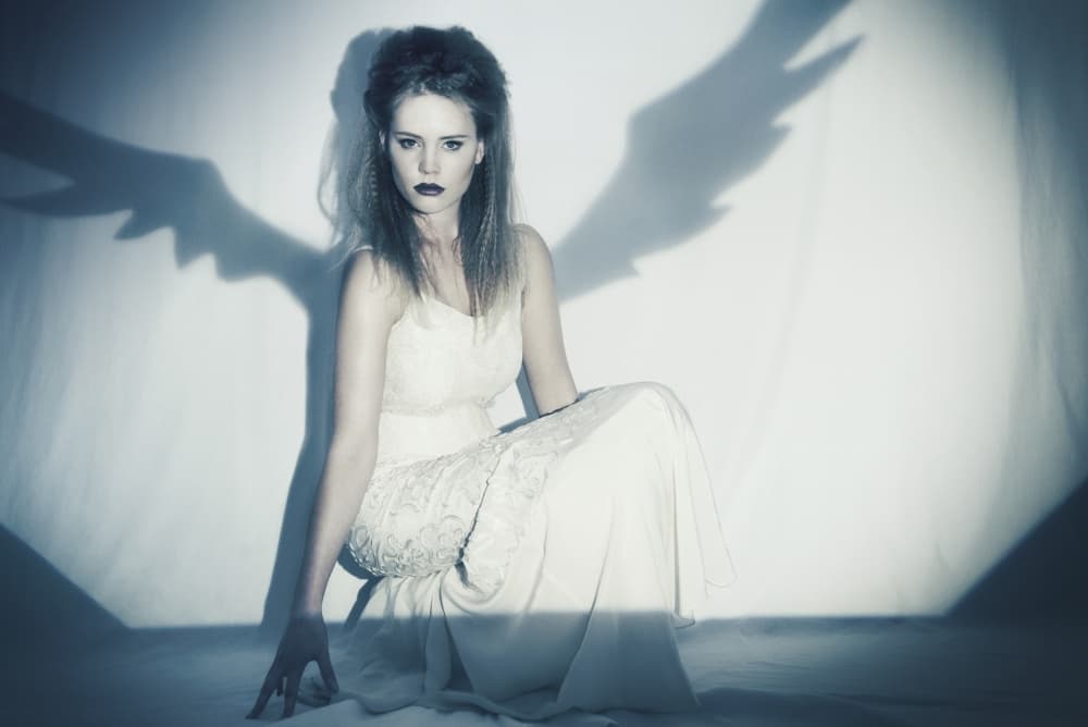 Woman with Shadow Wings by Bart Peeters — canvas wall art