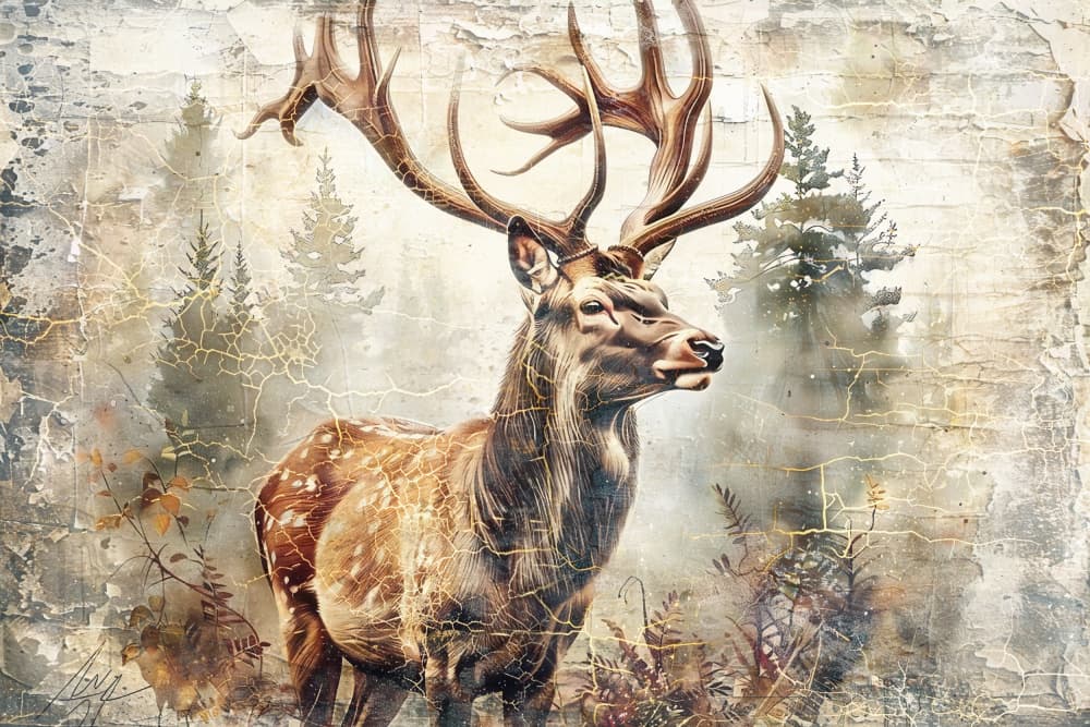Majestic Forest Stag by Rafal Kulik — canvas wall art
