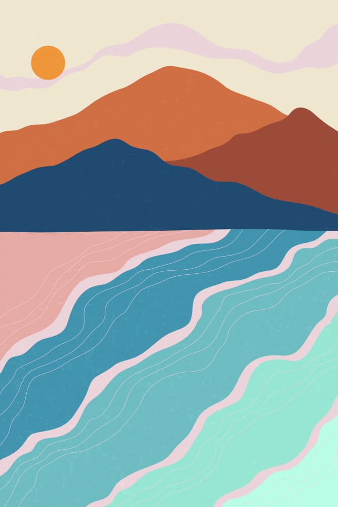 Abstract Coastal Sunset by jay stanley — canvas wall art