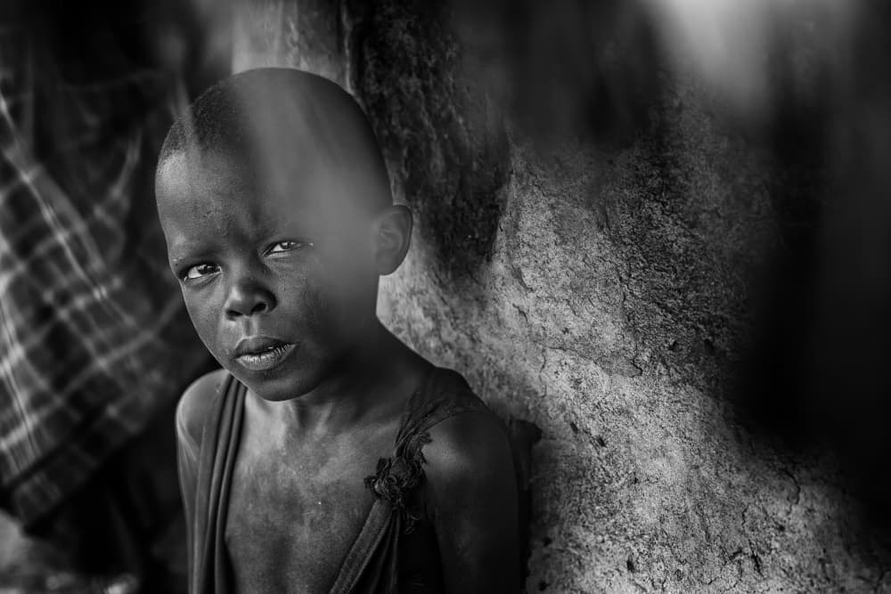 Soulful Gaze Portrait by Goran Jovic — canvas wall art