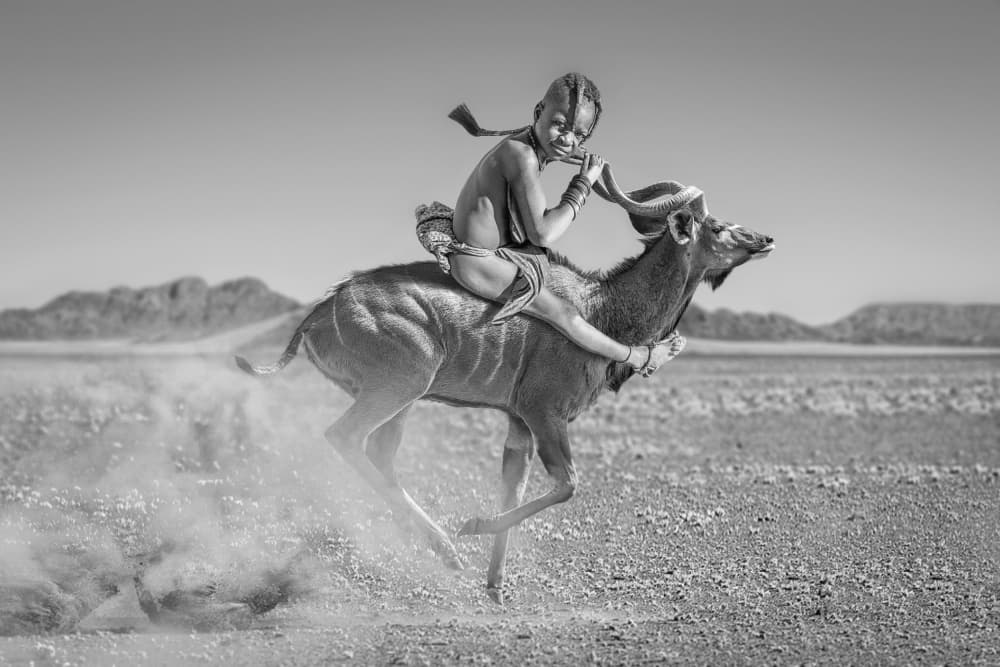 Himba Kudu Adventure by Marcel Egger — canvas wall art