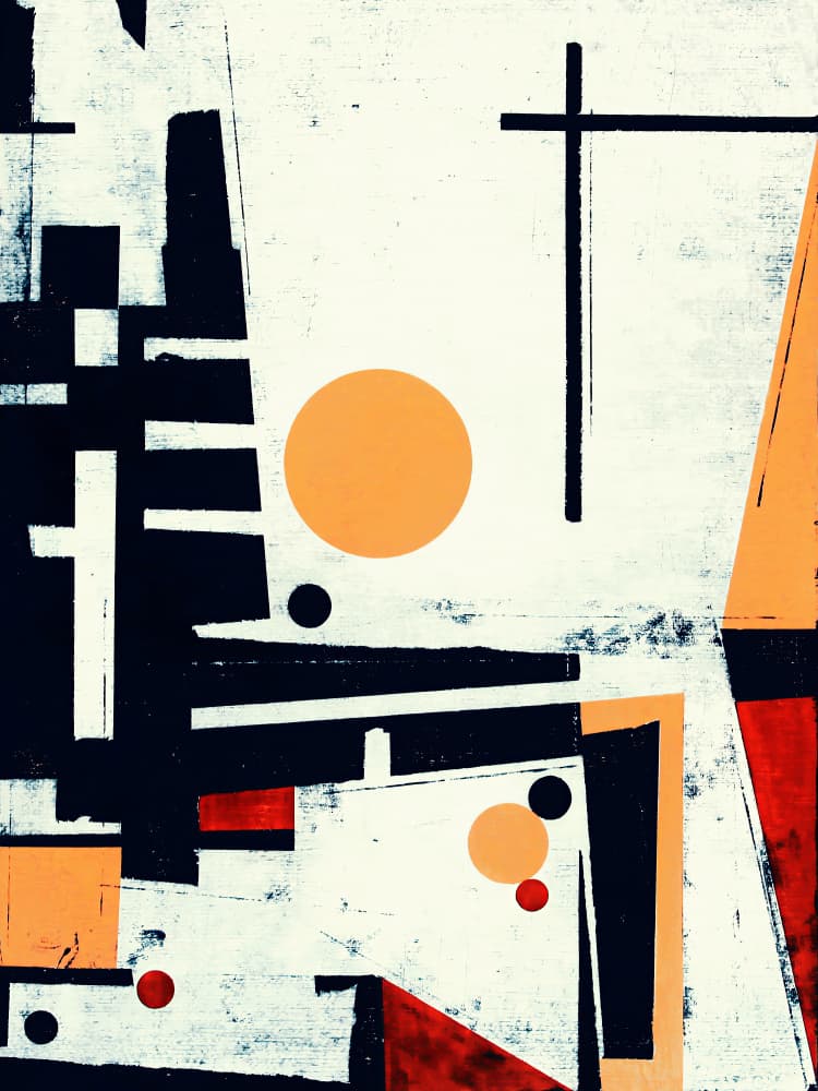 Orange Circle Geometry by Petr Strnad — canvas wall art