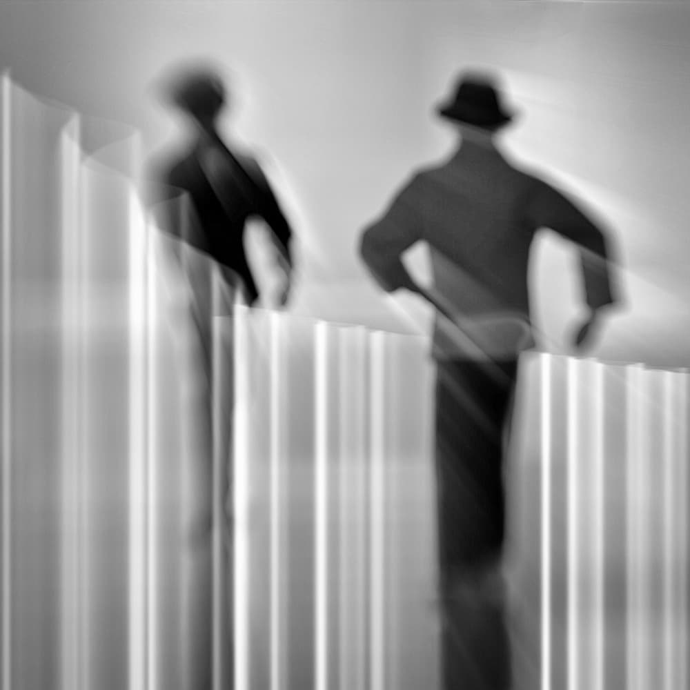 Shadowy Figures Walking by Roswitha Schleicher-Schwarz — canvas wall art