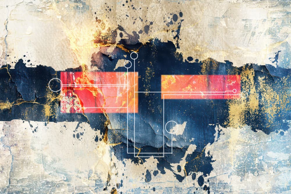 Geometric Grunge Tech by Rafal Kulik — canvas wall art