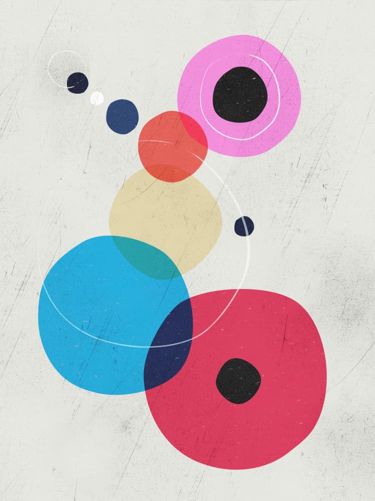 Colorful Abstract Circles by Angelo Cerantola — canvas wall art