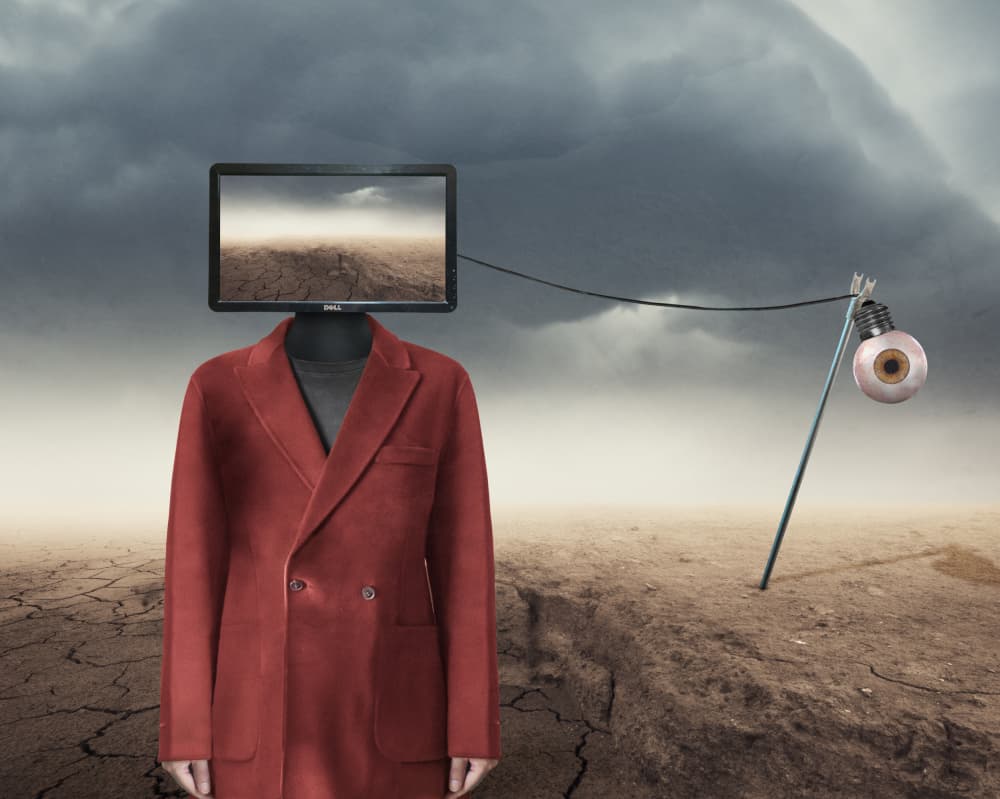 Monitor Head Vision by Biao Huang — canvas wall art