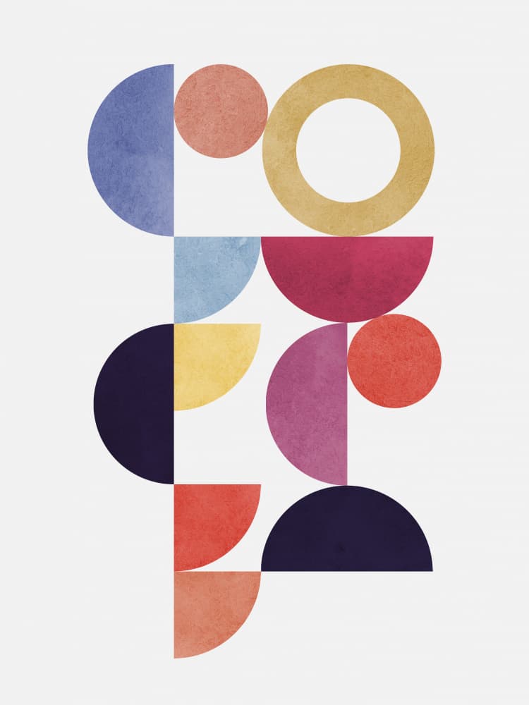 Colorful Geometric Shapes by Vitor Costa — canvas wall art