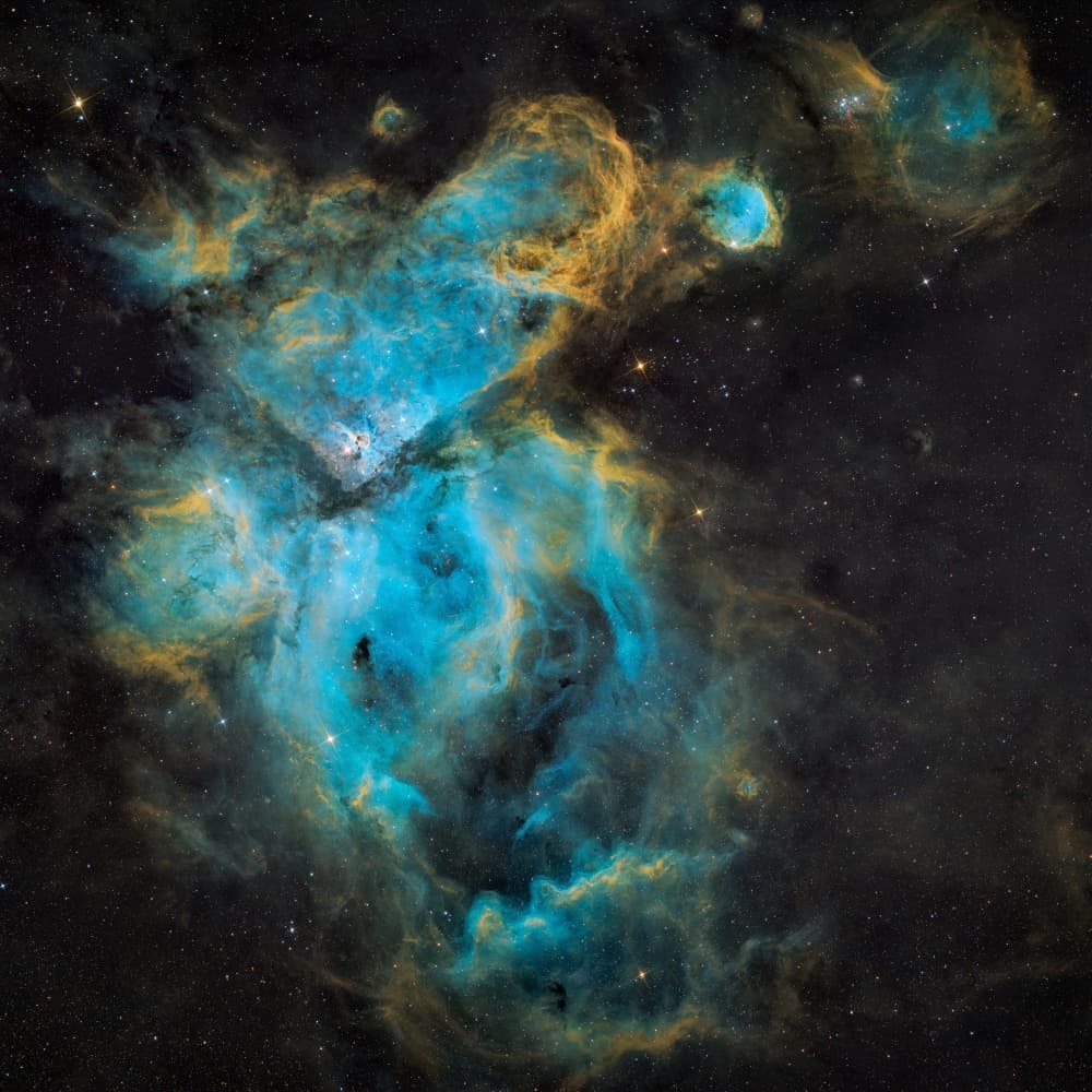 Blue Golden Nebula by Vikas Chander — canvas wall art