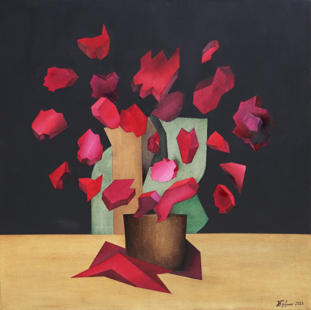Falling Red Petals by Alexander Trifonov — canvas wall art