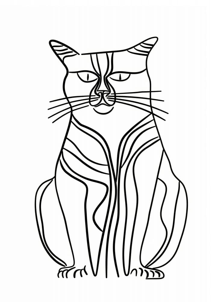Modern Feline Line Art by Justyna Jaszke — canvas wall art