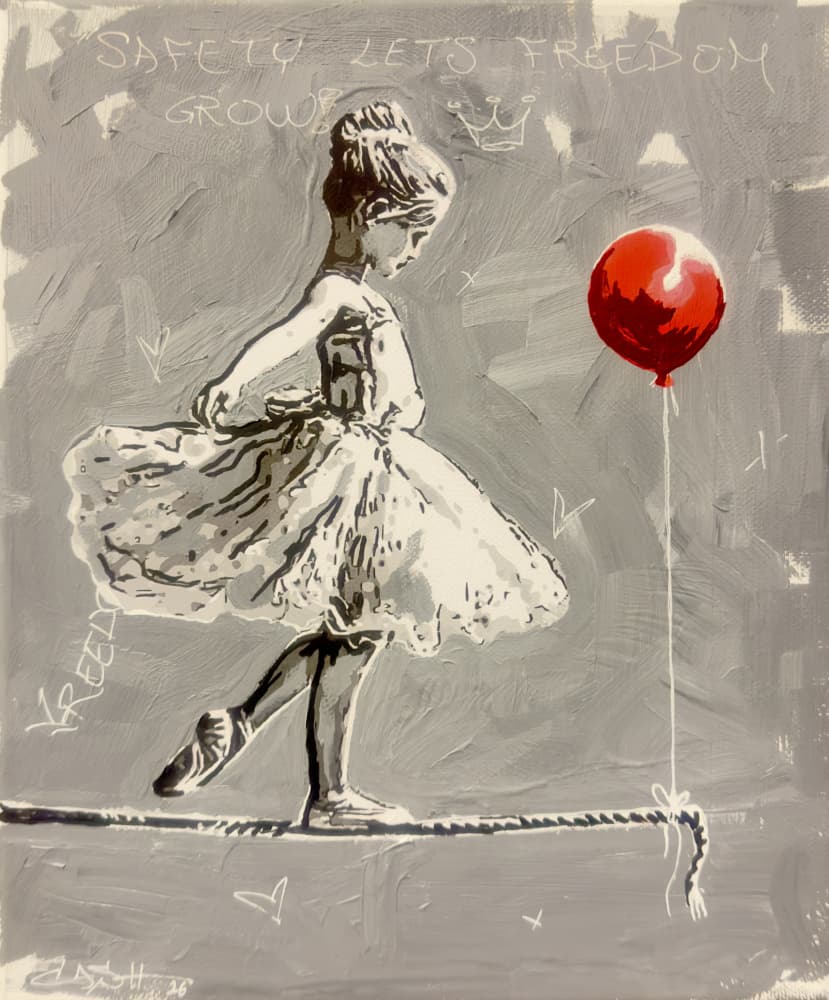 Ballerina Tightrope Freedom by Suzan Habib — canvas wall art