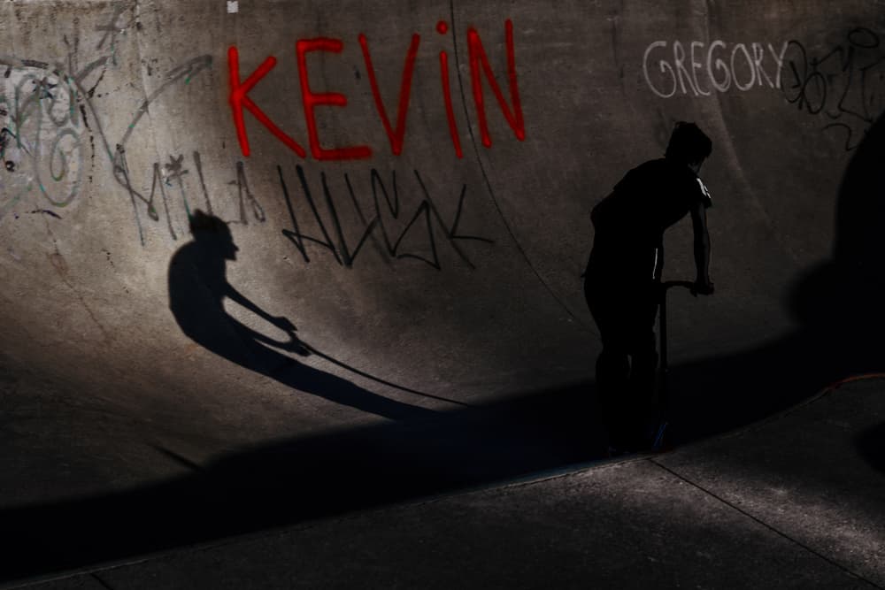 Skatepark Scooter Shadow by Marc Huybrighs — canvas wall art