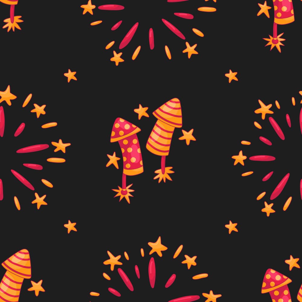 Festive Fireworks Celebration by Marika Barsrsind β canvas wall art