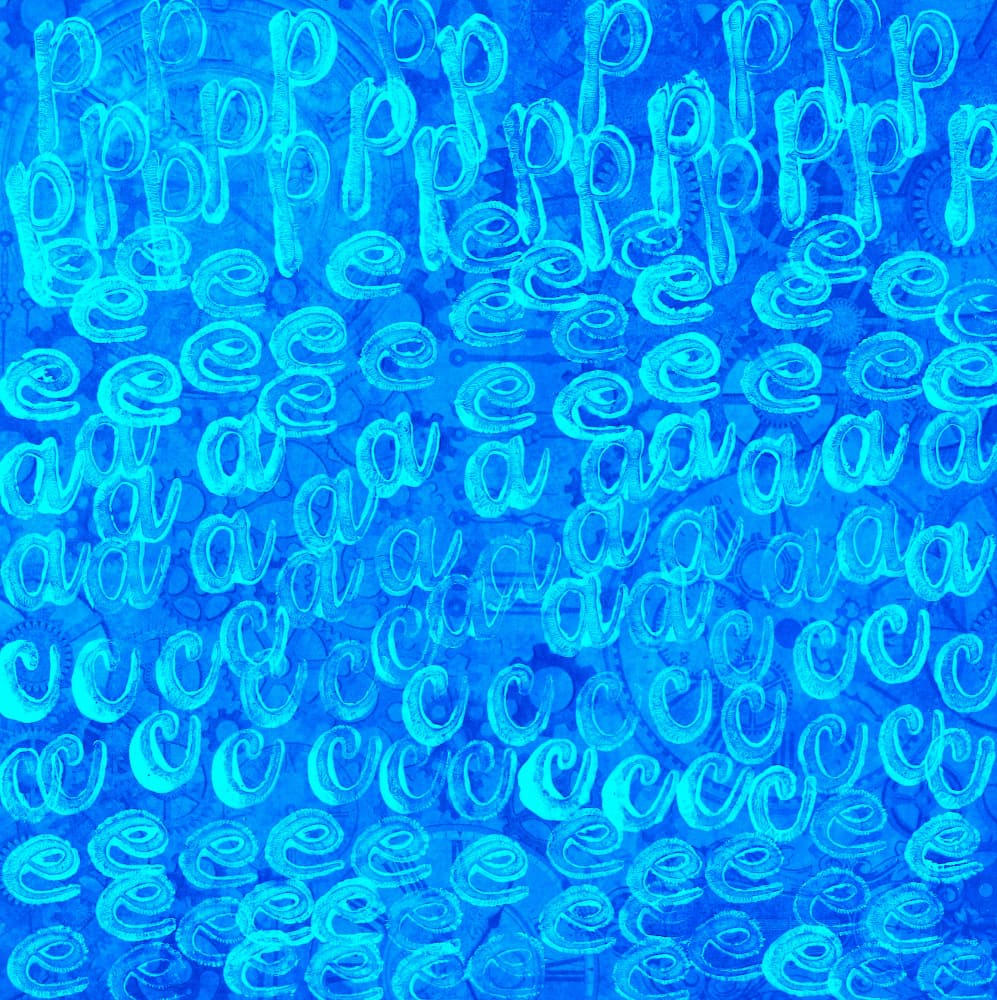 Fluid Blue Typography by Santhosh ch — canvas wall art