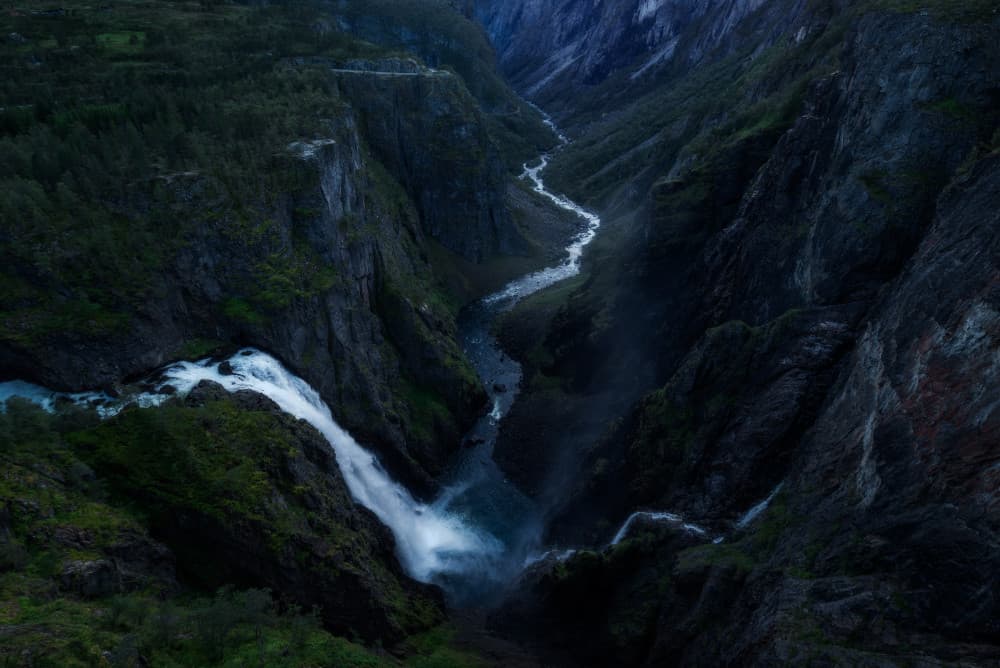 Majestic Fjord Waterfall by Krzysztof Mierzejewski — canvas wall art