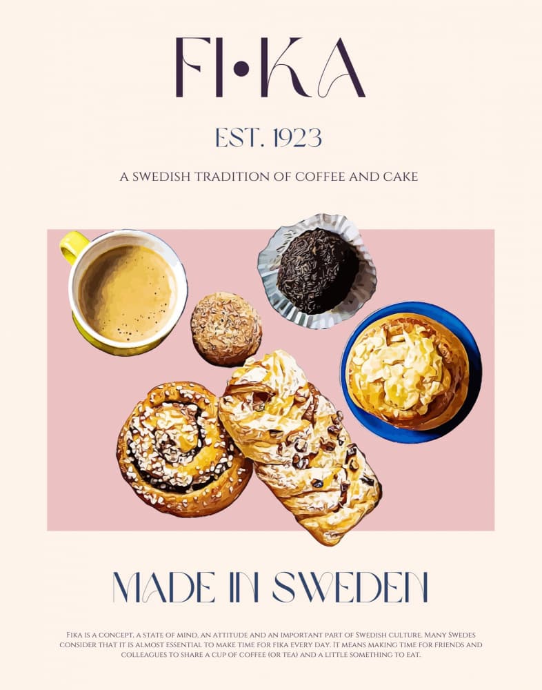 Swedish Fika Pastries by Nazma Khokhar — canvas wall art