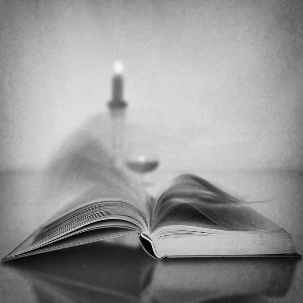 Book by Candlelight by Roswitha Schleicher-Schwarz — canvas wall art