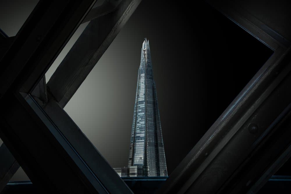 Dark Geometric Skyscraper by Luigi Greco — canvas wall art