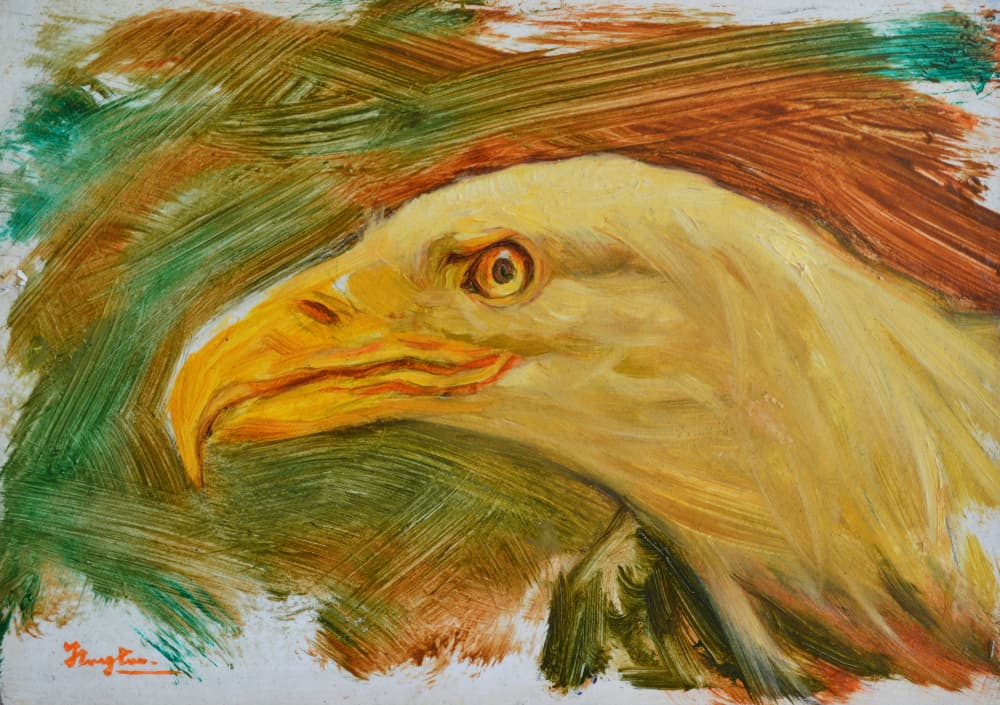 Fierce Golden Eagle by Hongtao Huang — canvas wall art