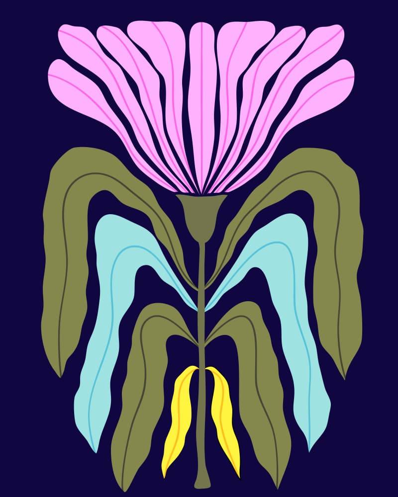 Pink Botanical Bloom by Kintsugi99 — canvas wall art