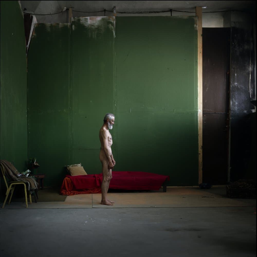 Nude Man Green Wall by Kalynsky — canvas wall art