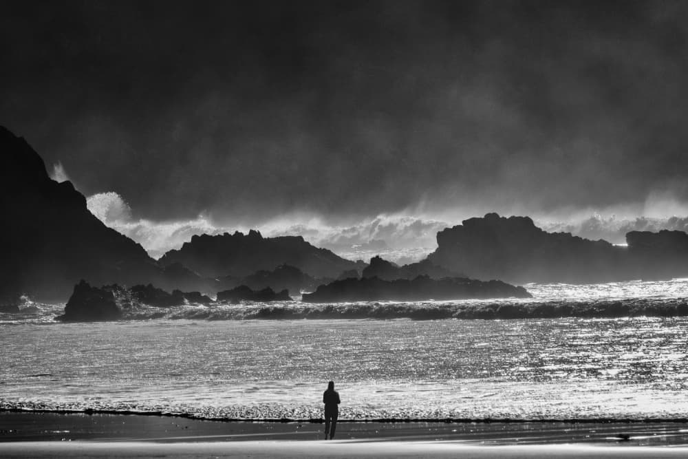 Solitary Coastal Drama by Uschi Hermann — canvas wall art