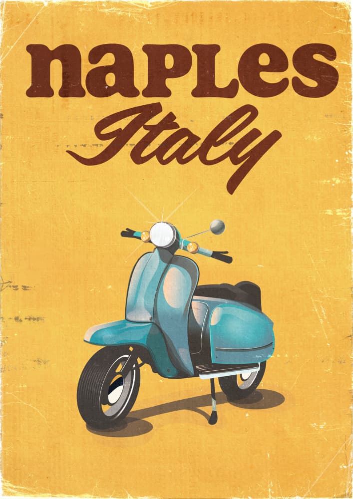 Vintage Naples Scooter by Nicholas — canvas wall art