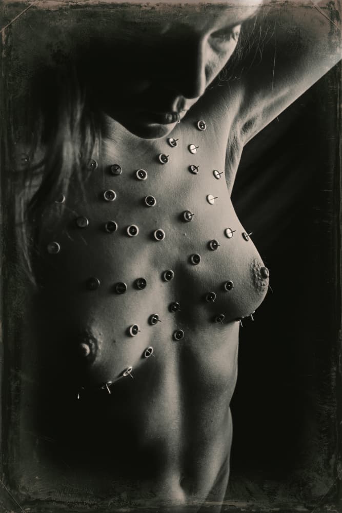 Pinned Female Form by Bogdan Bouşcă — canvas wall art