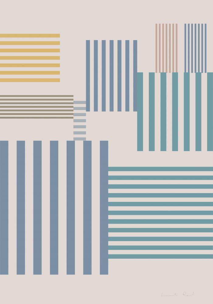 Muted Geometric Stripes by Pictufy Studio II — canvas wall art