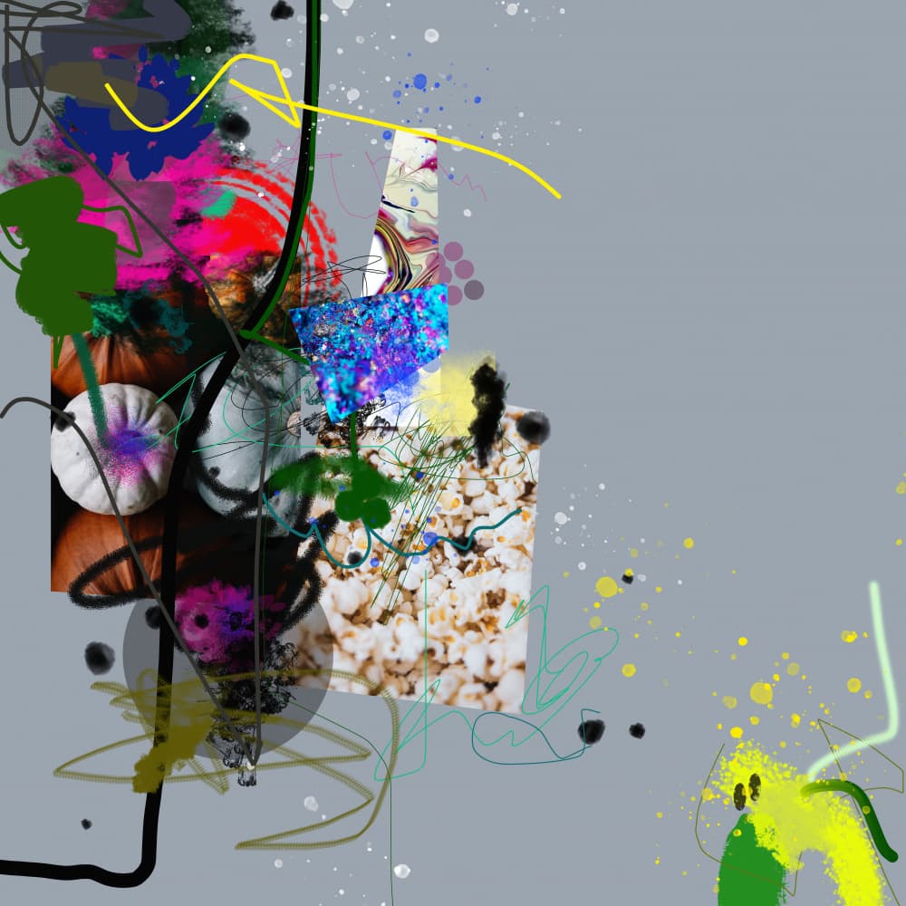 Abstract Pumpkins Popcorn by Pelin Atilla — canvas wall art