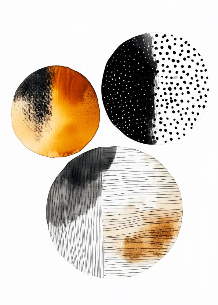 Abstract Circles And Patterns by Justyna Jaszke — canvas wall art