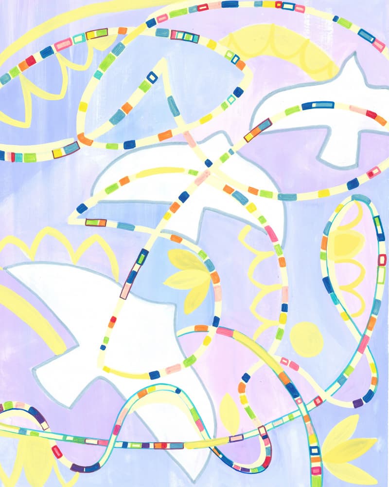 Abstract Doves Pathways by Isabelle Brent — canvas wall art