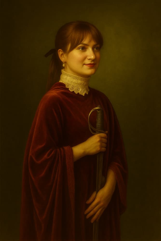 Velvet Lady With Sword by Ionel Onofras — canvas wall art