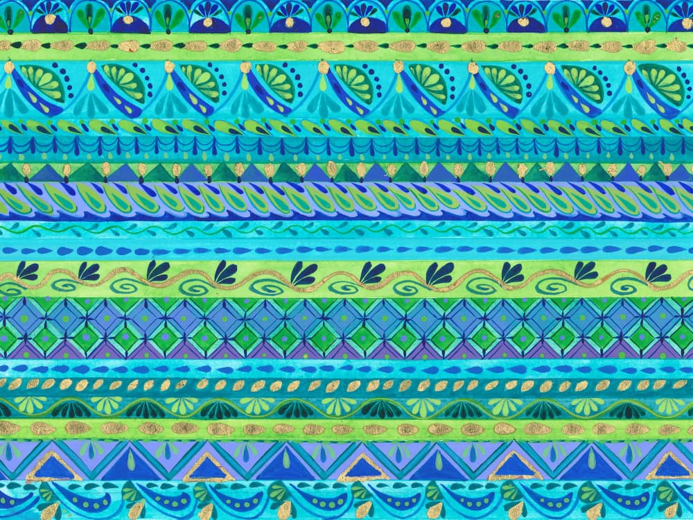 Peacock Stripes by Isabelle Brent — canvas wall art