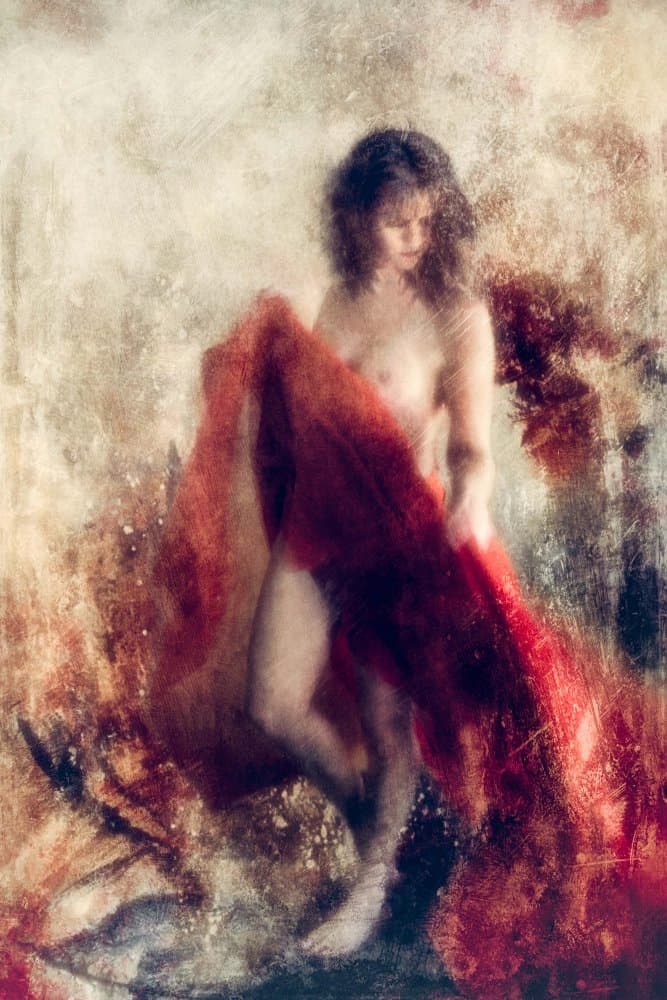 Sensual Red Drape by Charlaine Gerber — canvas wall art