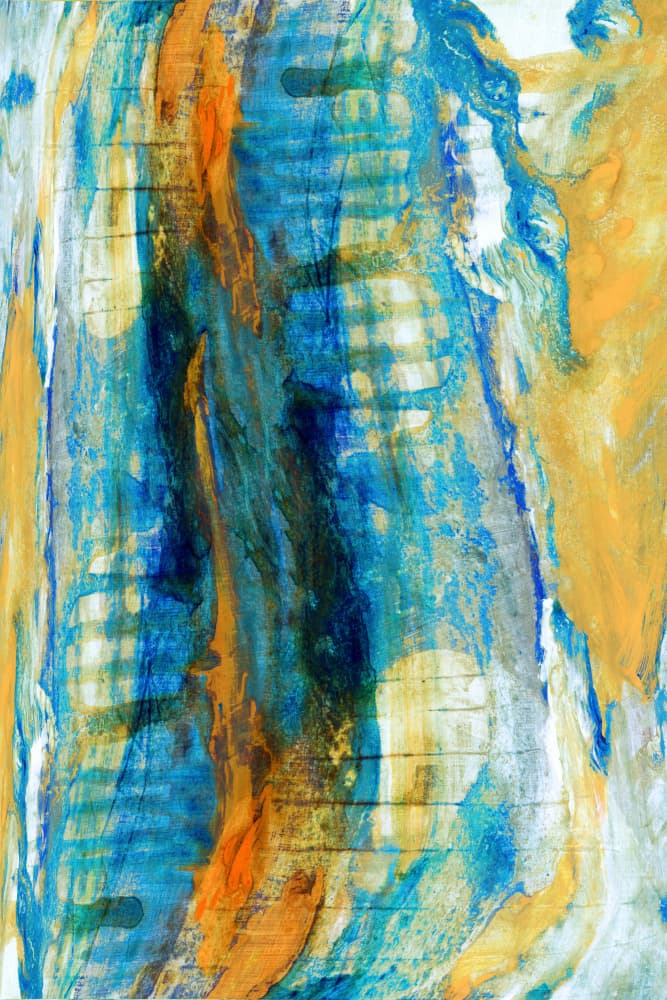 Abstract Blue Gold Flow by cartissi — canvas wall art