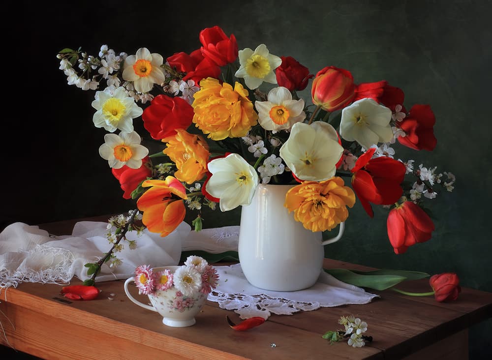 Vibrant Spring Bouquet by Tatyana Skorokhod — canvas wall art