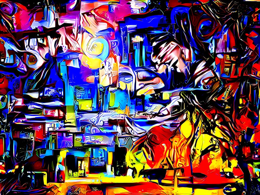 Vibrant Urban Abstract by mnemonixART — canvas wall art