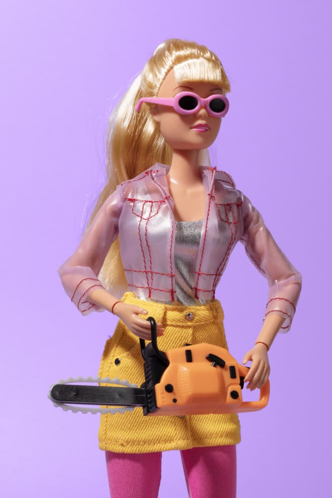 Glam Doll Chainsaw by Julia Ramiro — canvas wall art